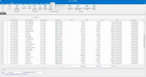 Mobevo - widok listy zeskanowanych faktur